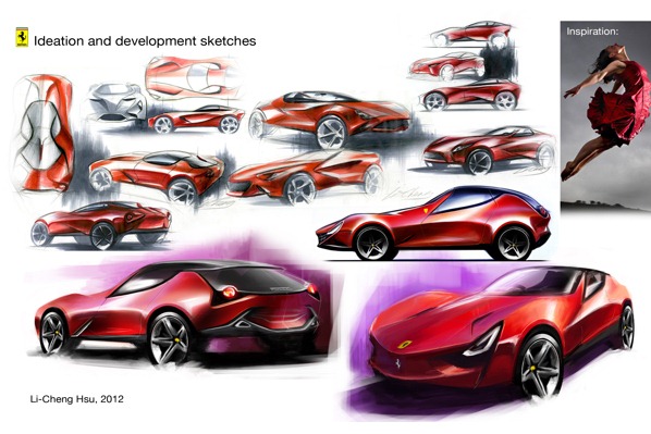 مصمم سيارات فيراري يفكر بطريقة غير تقليدية للتصميم التجريبي لسيارة فيراري جراند تورير بالصور 13